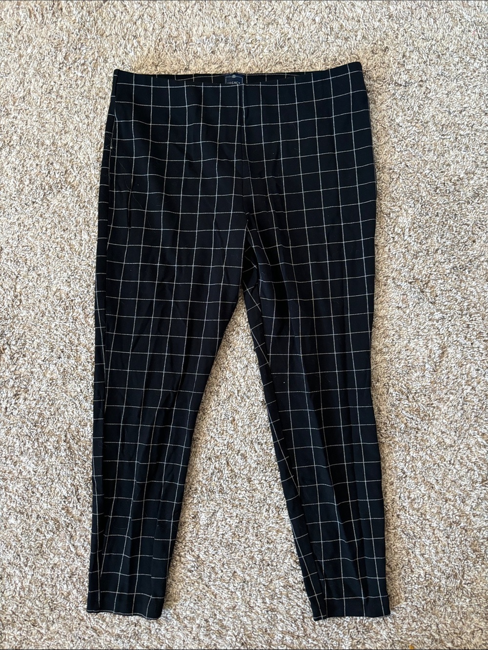 Legacy Black Windowpane Stretch Dress Pants